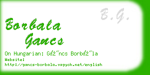 borbala gancs business card